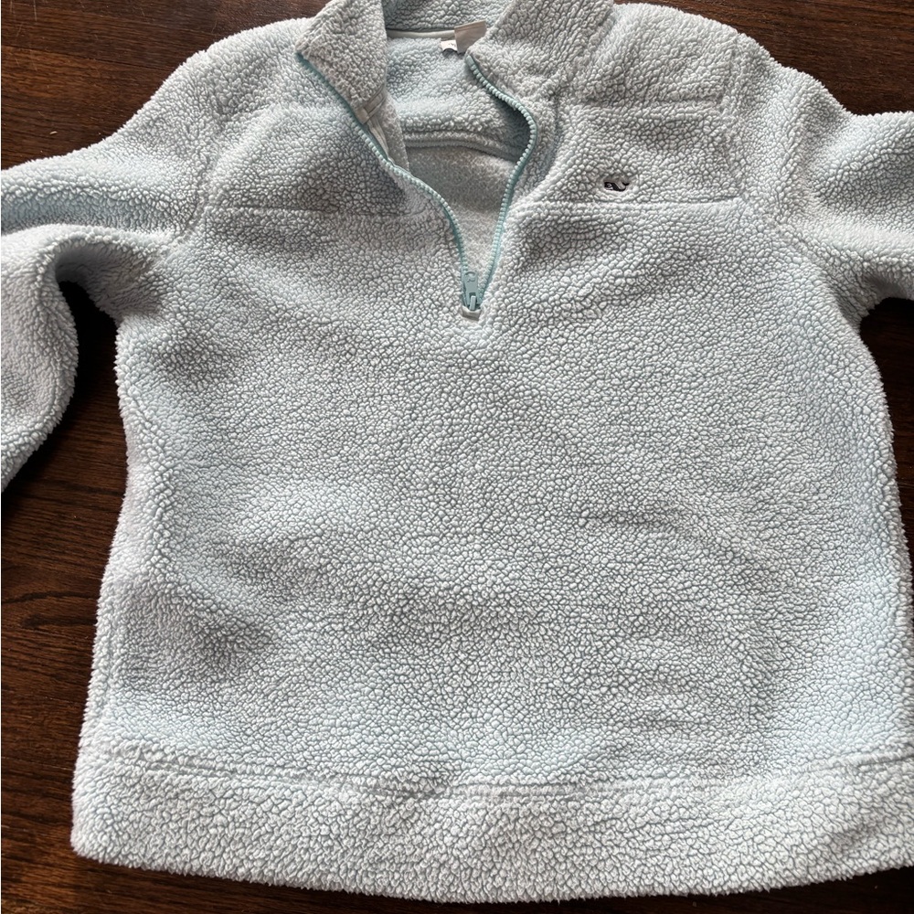 Vineyard Vines Light Gray Sherpa Pullover